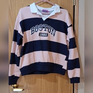 Edikted Oversized Rugby Sweatshirt Size Small